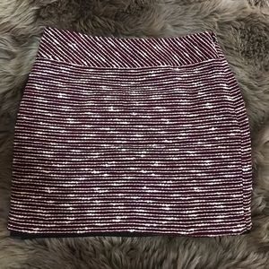 Ann Taylor LOFT Burgundy and White Boucle Skirt, 6